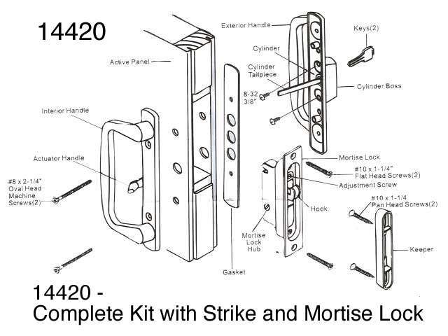   Prado Sliding Patio Door Handle Set with Mortise Lock   14420  