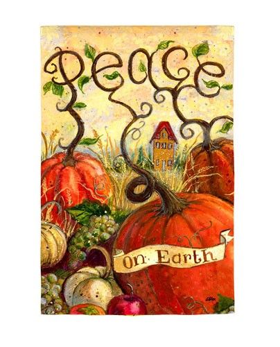 Peace Pumpkin Fall Autumn Garden Flag Mini Flags  