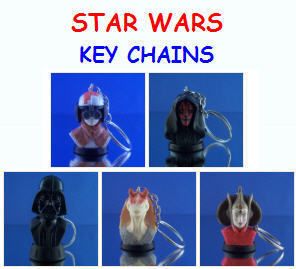 NEW LUCAS FILMS STAR WARS MINI BUST KEY CHAIN BACKPACK ZIPPER PULLS 