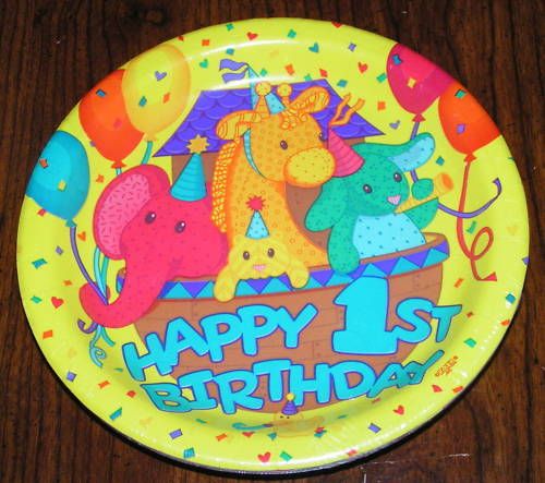 NOAHS ARK 1st Birthday Party Napkins Plates Invitation  