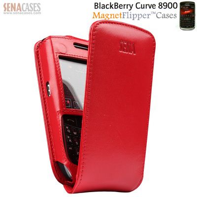 SENA BLACKBERRY CURVE 8900 MAGNET FLIPPER LEATHER CASE  