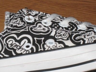 CONVERSE ALLSTAR OX BLACK COMIC BOOK DESIGN M 6 W 8  