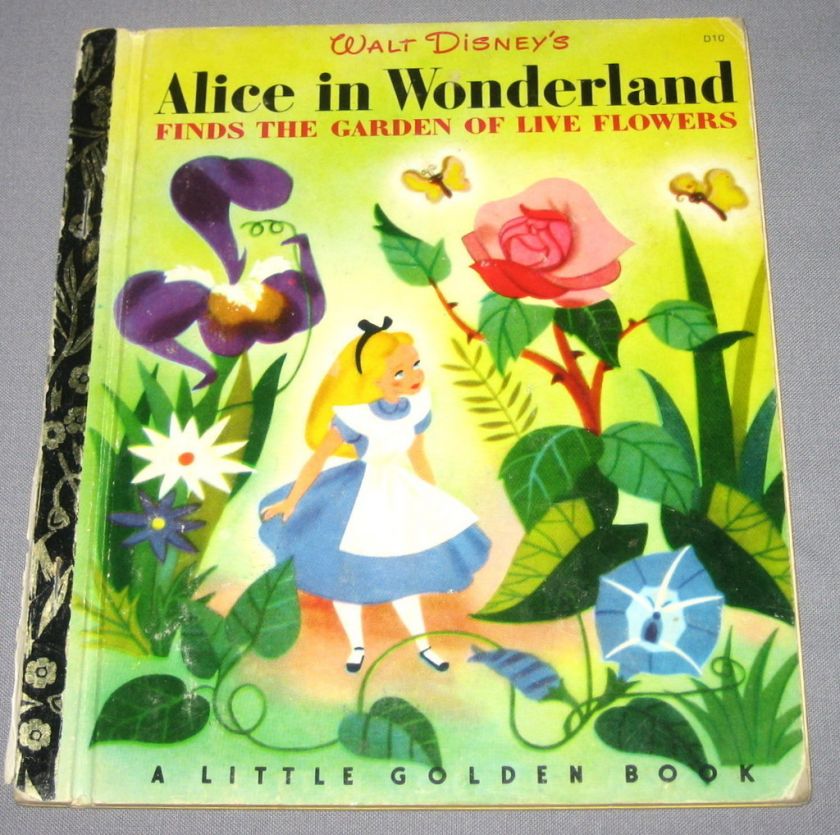 LITTLE GOLDEN BOOK Alice in Wonderland Garden Flowers  