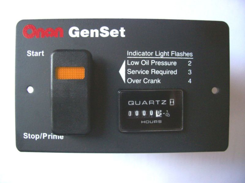 ONAN GENSET GENERATOR START STOP SWITCH QUARTZ METER  