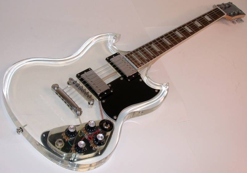   Acrylic Clear See Through Vintage Style SG Electric Guitar, ACRYLICSG