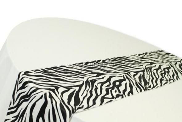 10 Pack of 14 x 108 Polyester Zebra Table Runner  