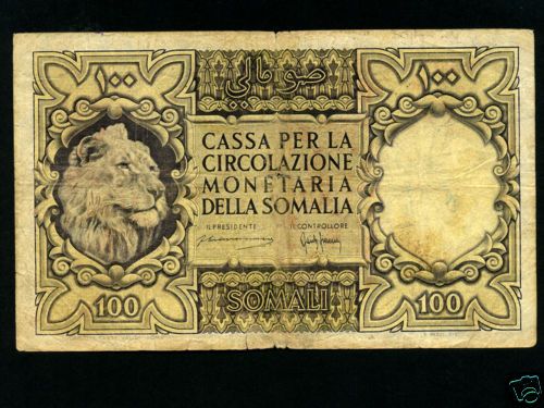 Italian Somaliland/ItalyP 15,100 Somali,1950 * LION *  