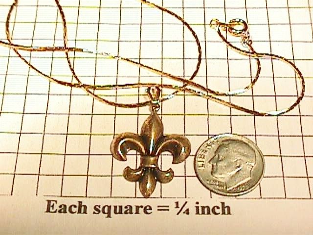 Antiqued Gold finish Fleur de Lis N.O.Saints Necklace  