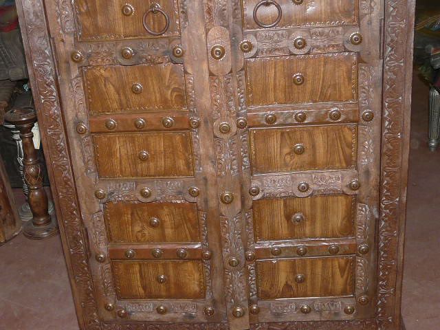 India Chest Cabinet Wardrobe Storage Armoire Furniture Teak Wood 62x32 