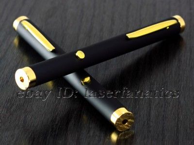 5mW Green Laser Pointer Black/Gold Night Visible Beam  