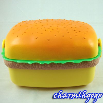 Hamburger Shaped Lunch Box Bento Spoon quadrate LX493  