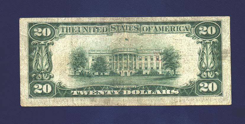 Old 1929 $20 Brown Seal 4 Signature Pre Depression National Currency 