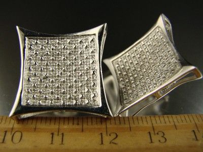 MENS XXL PAVE REAL DIAMOND STUDS 21 MM EARRINGS KITE  