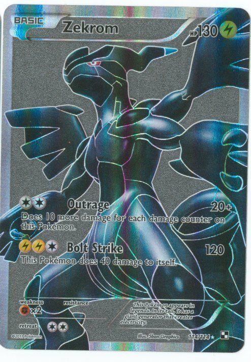 ZEKROM Holo Pokemon Black White Full Art Secret 114/114  