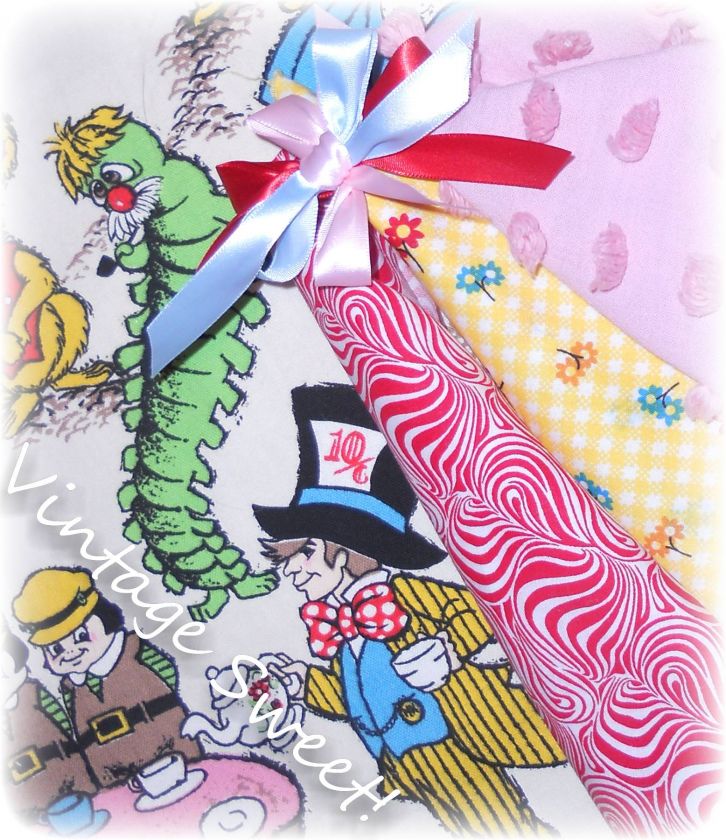 Vintage Alice in Wonderland Chenille Baby quilt bedding  