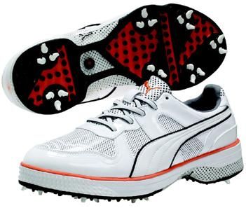 2011 Puma Golf Pop Art 86 Mens Golf Shoes Brand New White/Black/Orange 