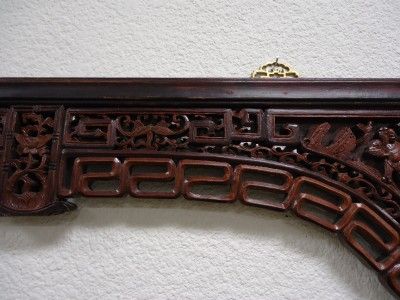100% Antique Chinese Oriental 19c Wall Deep Carved Wood Panel Screen 