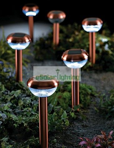 24 Copper Stainless Steel Garden Solar Lights 2 LEDs  