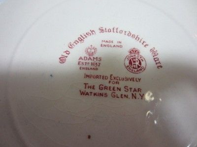 VINTAGE OLD ENGLISH STAFFORDSHIRE WARE WATKINS GLEN NY  