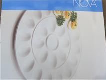 MIKASA Studio Nova Deviled Egg Seashell Platter Holder 14 NIB Round 