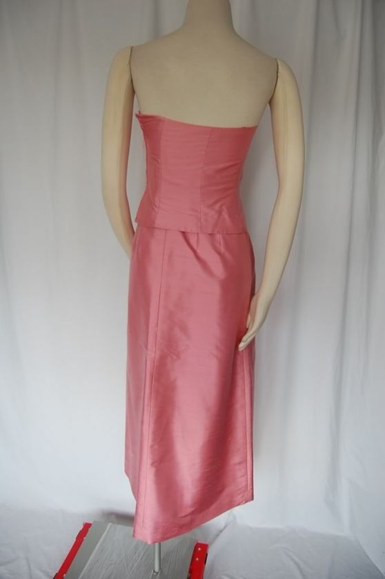   SILK EVENING PROM FORMAL BRIDESMAID SKIRT SUIT DRESS SZ 2 NWOT  