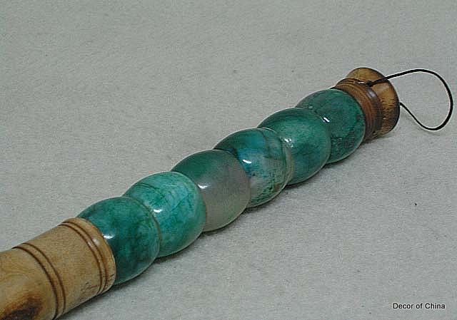 Nice Chinese Jade Stone Beaded Calligraphy Brush MM 014  