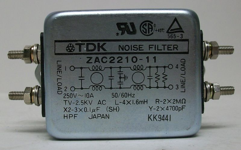 TDK Noise Filters ZAC2210 11 250 Volts 10 Amp 50/60Hz  