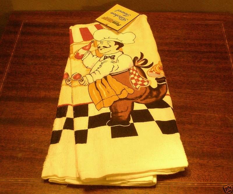 FAT FRENCH LE CHEF DISH CLOTH TEA TOWEL KITCHEN NWT  