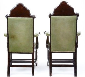 EARLY 19TH CENTURY PAIR OF MAHOGANY MASONIC THRONE CHAIRS  