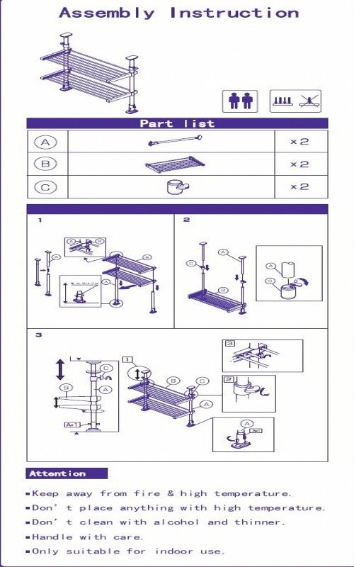 Capable Houshold Kitchen 2 Tier Hanging Storage Shelf Rack Unit 