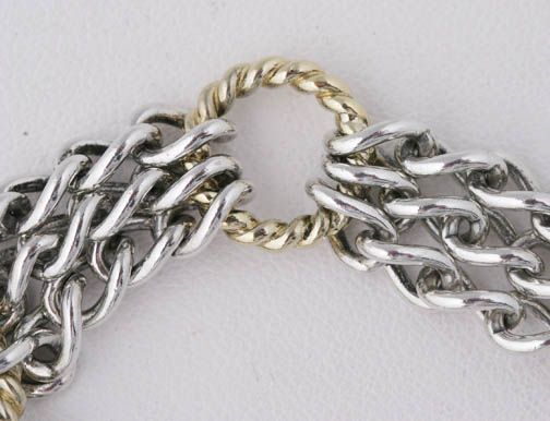 DAVID YURMAN 3 Row Silver & 18K Bracelet $1075  