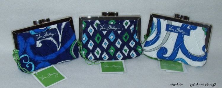 NWT VERA BRADLEY 3 KISSLOCK COIN PURSES value $54  