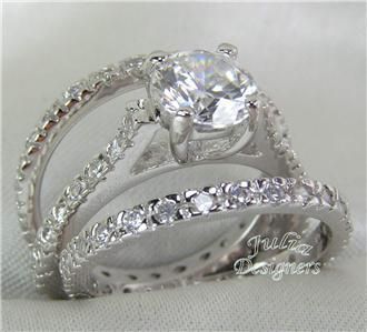 Piece Round Cut Wedding Ring Set, Sz 5  